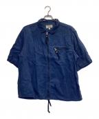 ARMANI JEANSアルマーニジーンズ）の古着「半袖リネンジャケット」｜インディゴ