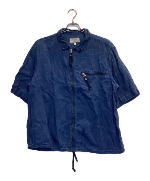 ARMANI JEANS（アルマーニジーンズ）ARMANI JEANS (アルマーニジーンズ) 半袖リネンジャケット インディゴ サイズ:Lの古着・服飾アイテム