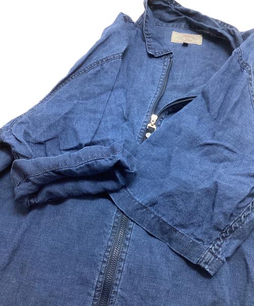 ARMANI JEANS（アルマーニジーンズ）ARMANI JEANS (アルマーニジーンズ) 半袖リネンジャケット インディゴ サイズ:Lの古着・服飾アイテム