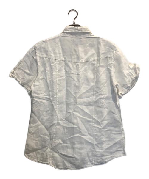 EMPORIO ARMANI（エンポリオ アルマーニ）EMPORIO ARMANI (エンポリオ アルマーニ) リネン半袖シャツ ホワイト サイズ:Lの古着・服飾アイテム