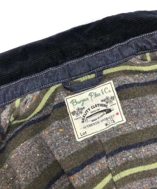 BURGUS PLUS（バーガスプラス）BURGUS PLUS (バーガスプラス) 裏地ブランケットカバーオール インディゴ サイズ:38の古着・服飾アイテム