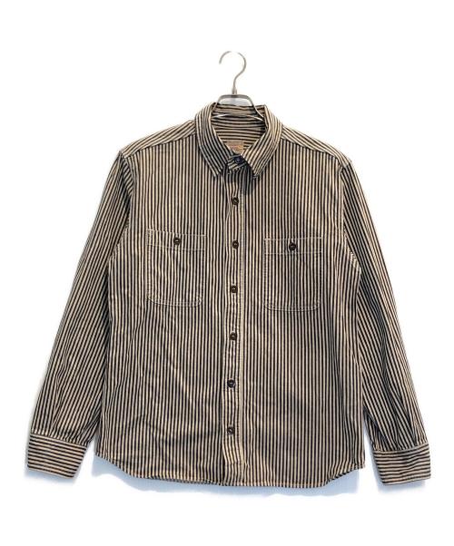 MOMOTARO JEANS（桃太郎ジーンズ）MOMOTARO JEANS (桃太郎ジーンズ) ヒッコリーカバーオール ネイビー×ホワイト サイズ:Lの古着・服飾アイテム