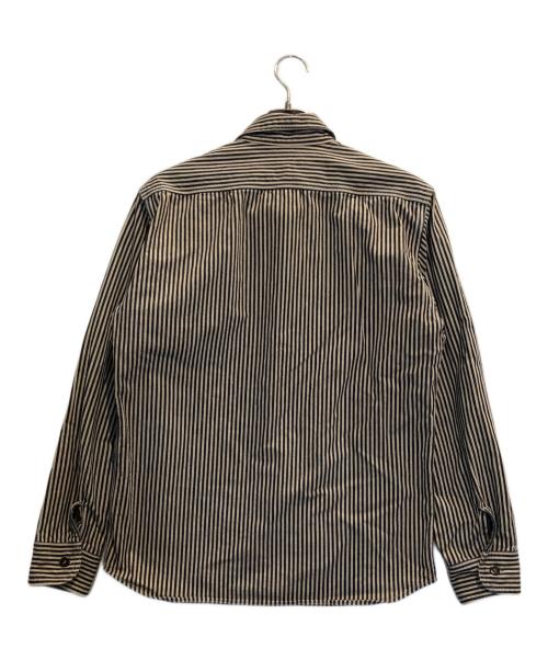 MOMOTARO JEANS（桃太郎ジーンズ）MOMOTARO JEANS (桃太郎ジーンズ) ヒッコリーカバーオール ネイビー×ホワイト サイズ:Lの古着・服飾アイテム