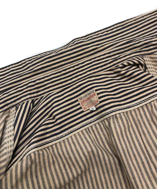 MOMOTARO JEANS（桃太郎ジーンズ）MOMOTARO JEANS (桃太郎ジーンズ) ヒッコリーカバーオール ネイビー×ホワイト サイズ:Lの古着・服飾アイテム