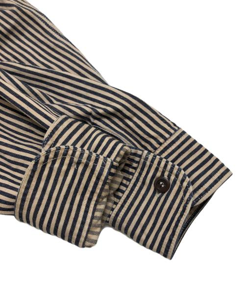 MOMOTARO JEANS（桃太郎ジーンズ）MOMOTARO JEANS (桃太郎ジーンズ) ヒッコリーカバーオール ネイビー×ホワイト サイズ:Lの古着・服飾アイテム