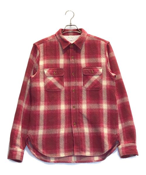 BURGUS PLUS（バーガスプラス）BURGUS PLUS (バーガスプラス) ヘビーフランネルシャツ レッド サイズ:Lの古着・服飾アイテム