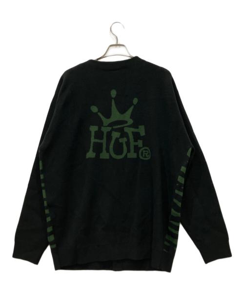 HUF（ハフ）HUF (ハフ) ニットカーディガン ブラック サイズ:XLの古着・服飾アイテム