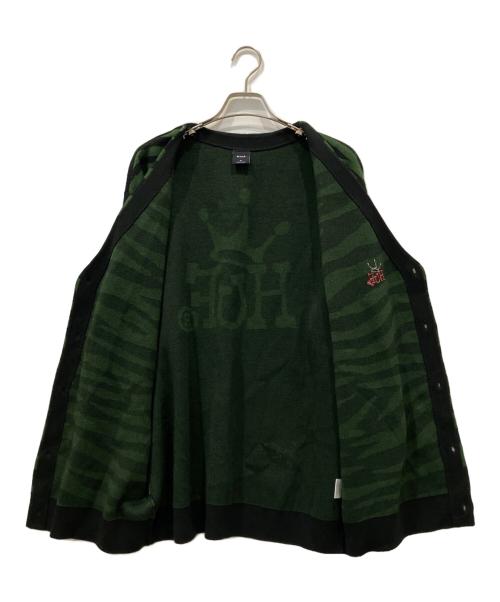 HUF（ハフ）HUF (ハフ) ニットカーディガン ブラック サイズ:XLの古着・服飾アイテム