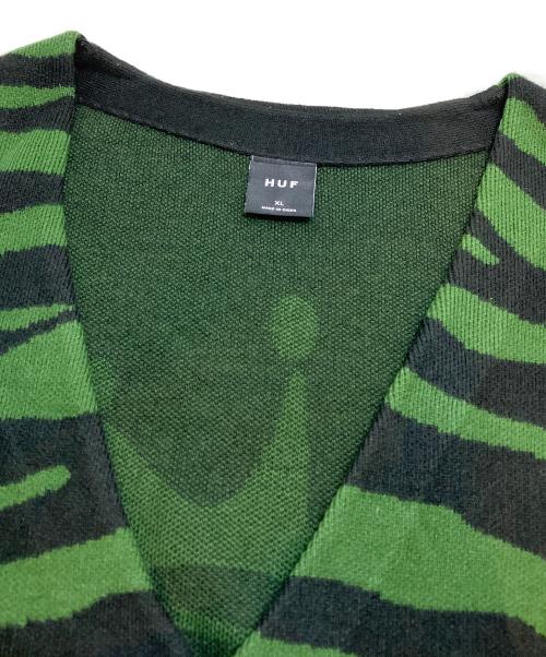 HUF（ハフ）HUF (ハフ) ニットカーディガン ブラック サイズ:XLの古着・服飾アイテム