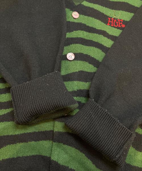 HUF（ハフ）HUF (ハフ) ニットカーディガン ブラック サイズ:XLの古着・服飾アイテム
