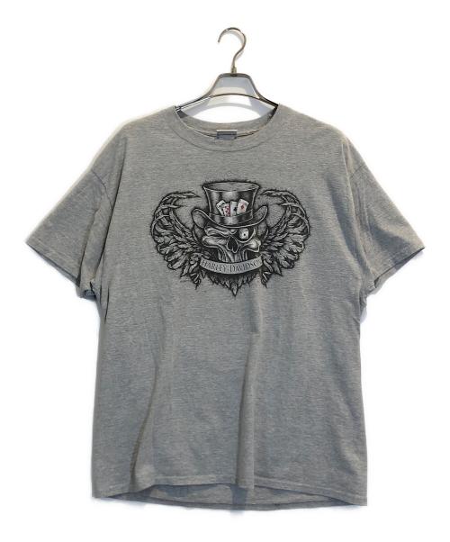 HARLEY-DAVIDSON（ハーレーダビッドソン）HARLEY-DAVIDSON (ハーレーダビッドソン) スカルトランプTシャツ グレー サイズ:XLの古着・服飾アイテム