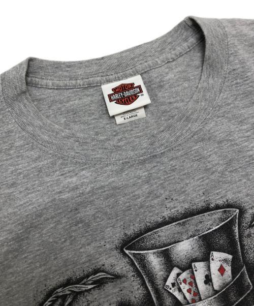 HARLEY-DAVIDSON（ハーレーダビッドソン）HARLEY-DAVIDSON (ハーレーダビッドソン) スカルトランプTシャツ グレー サイズ:XLの古着・服飾アイテム