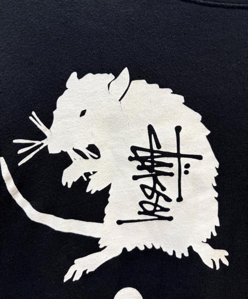 stussy（ステューシー）stussy (ステューシー) プリントスウェット ブラック サイズ:Mの古着・服飾アイテム