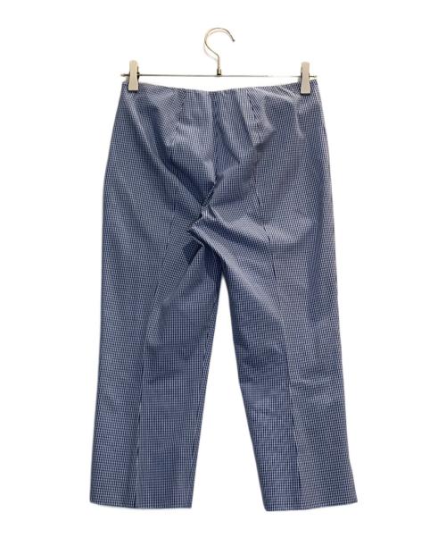 PRADA（プラダ）PRADA (プラダ) クロップドパンツ ギンガムチェック ブルー サイズ:38の古着・服飾アイテム