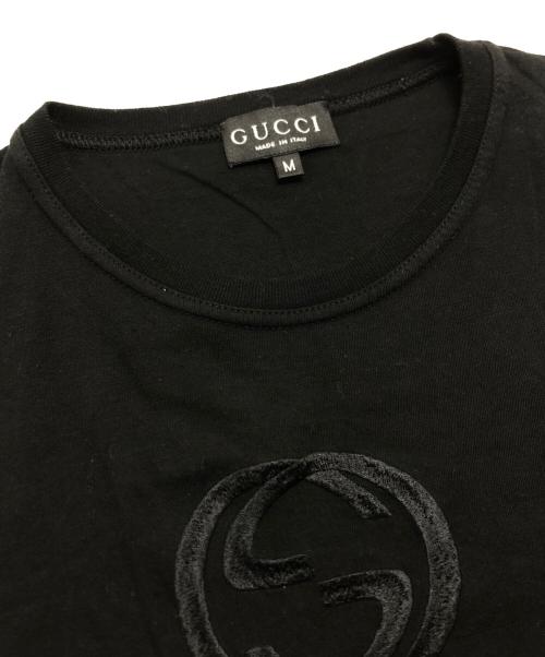 GUCCI（グッチ）GUCCI (グッチ) ロゴ刺繍tシャツ ブラック サイズ:Ｍの古着・服飾アイテム