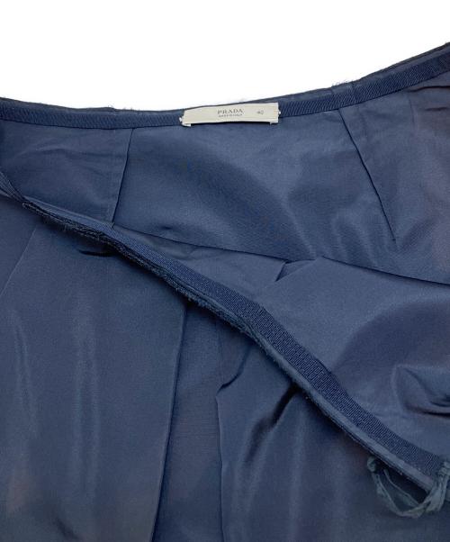 PRADA（プラダ）PRADA (プラダ) シルク混スカート ネイビー サイズ:40の古着・服飾アイテム