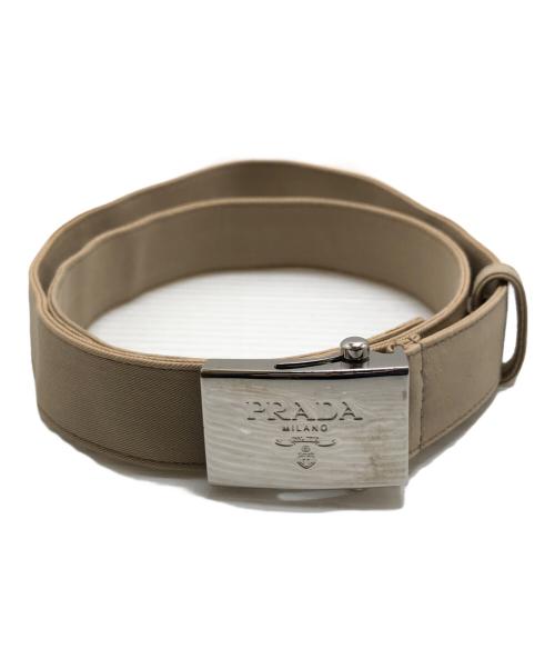 PRADA（プラダ）PRADA (プラダ) ベルト付スカート ベージュ サイズ:40(M〜Lサイズ相当)の古着・服飾アイテム