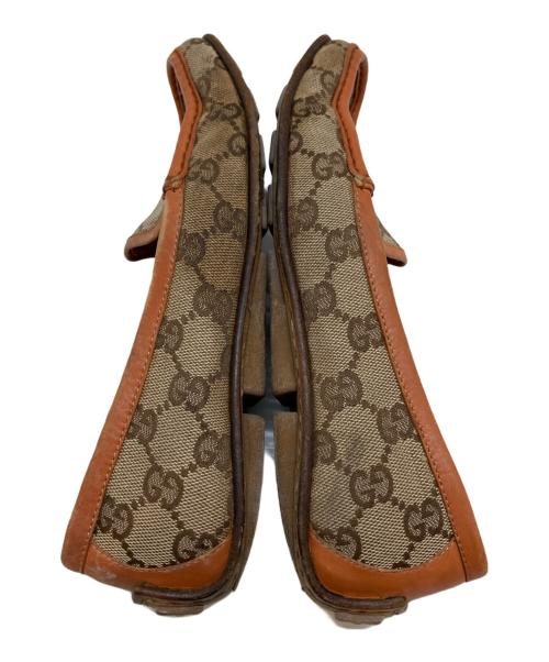 GUCCI（グッチ）GUCCI (グッチ) GGキャンバスドライビングシューズ ブラウン サイズ:341/2(21.5CM〜22.0CM相当)の古着・服飾アイテム
