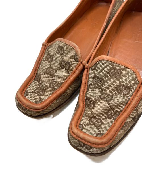 GUCCI（グッチ）GUCCI (グッチ) GGキャンバスドライビングシューズ ブラウン サイズ:341/2(21.5CM〜22.0CM相当)の古着・服飾アイテム