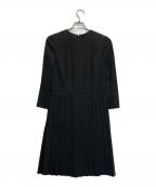 PRADAプラダ）の古着「ラムレザー切替プリーツワンピース」｜ブラック