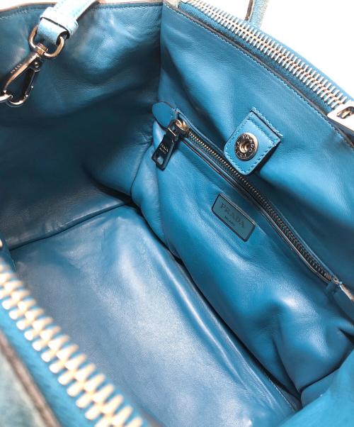 PRADA（プラダ）PRADA (プラダ) 2WAYスエードショルダーバッグ スカイブルー サイズ:表記なしの古着・服飾アイテム