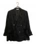 EBURE（エブール）の古着「リネンダブルブレストテーラードジャケット」｜ブラック