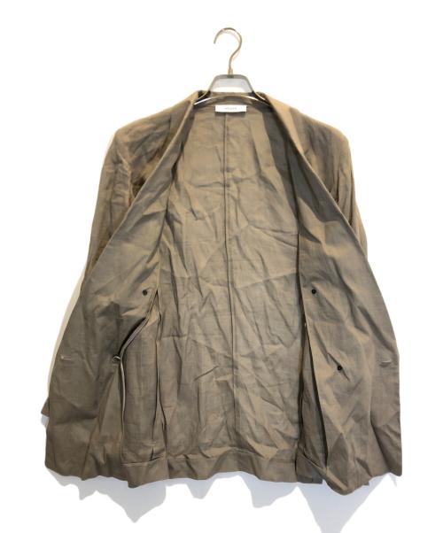 ebure（エブール）EBURE (エブール) リネンダブルブレストテーラードジャケット ブラウン サイズ:38の古着・服飾アイテム