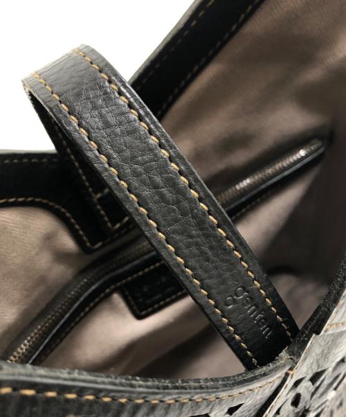 genten（ゲンテン）genten (ゲンテン) サスティナブルカットワークトートバッグ ブラック サイズ:表記なしの古着・服飾アイテム