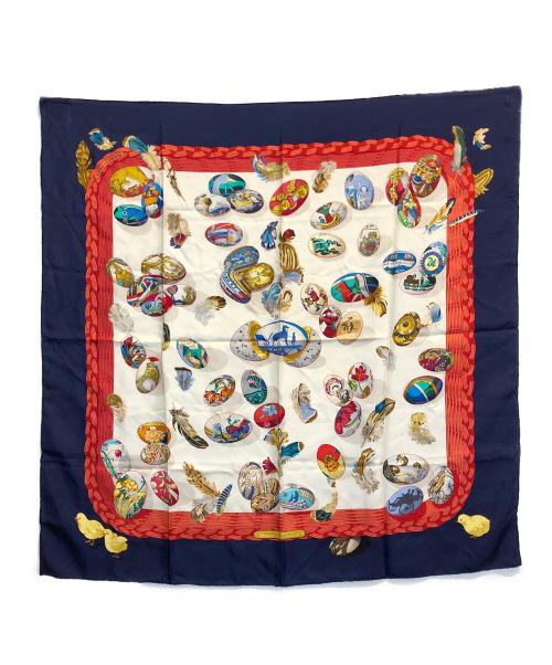 HERMES（エルメス）HERMES (エルメス) シルクスカーフ ブルー サイズ:表記なしの古着・服飾アイテム