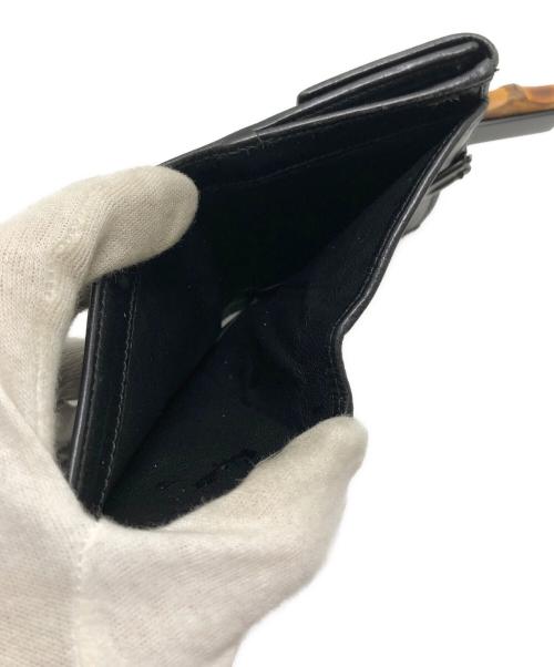 GUCCI（グッチ）GUCCI (グッチ) バンブークリップ付き3つ折り財布 ブラック サイズ:表記なしの古着・服飾アイテム