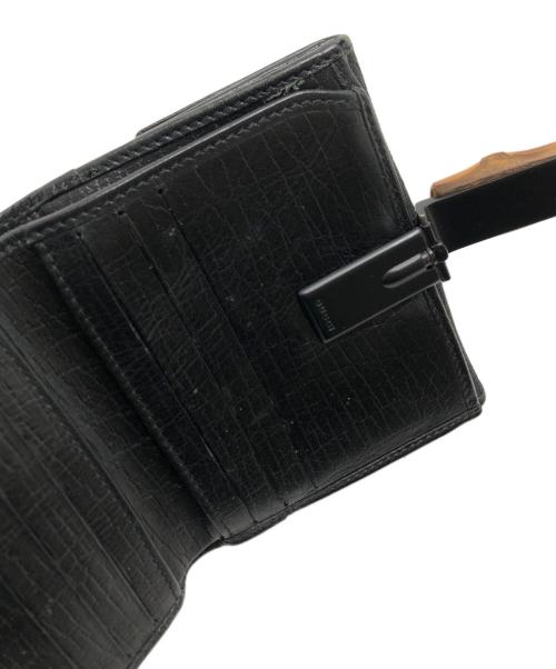 GUCCI（グッチ）GUCCI (グッチ) バンブークリップ付き3つ折り財布 ブラック サイズ:表記なしの古着・服飾アイテム
