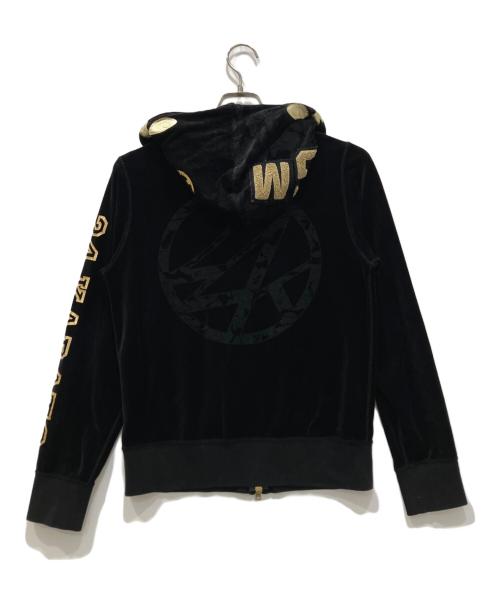 A BATHING APE（アベイシングエイプ）A BATHING APE (アベイシングエイプ) 24karats (トゥエンティーフォーカラッツ) ベロアセットアップ ブラック サイズ:Sの古着・服飾アイテム