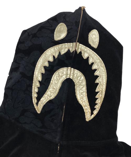 A BATHING APE（アベイシングエイプ）A BATHING APE (アベイシングエイプ) 24karats (トゥエンティーフォーカラッツ) ベロアセットアップ ブラック サイズ:Sの古着・服飾アイテム