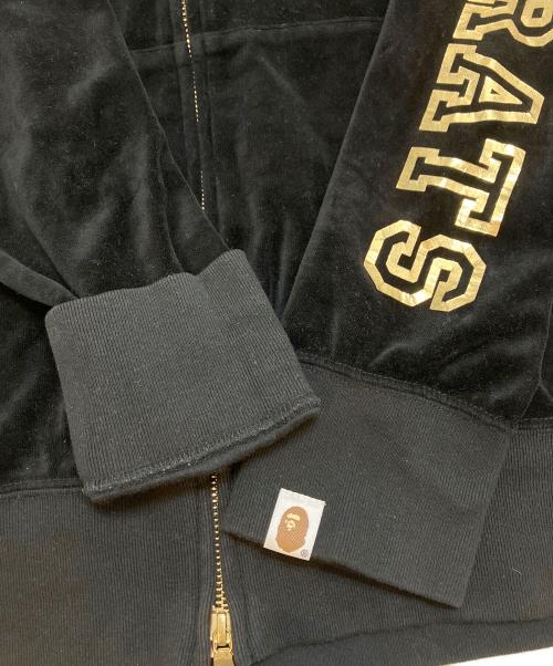 A BATHING APE（アベイシングエイプ）A BATHING APE (アベイシングエイプ) 24karats (トゥエンティーフォーカラッツ) ベロアセットアップ ブラック サイズ:Sの古着・服飾アイテム