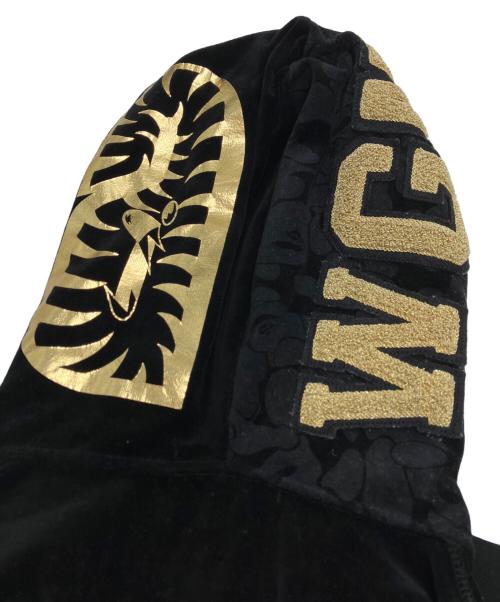 A BATHING APE（アベイシングエイプ）A BATHING APE (アベイシングエイプ) 24karats (トゥエンティーフォーカラッツ) ベロアセットアップ ブラック サイズ:Sの古着・服飾アイテム