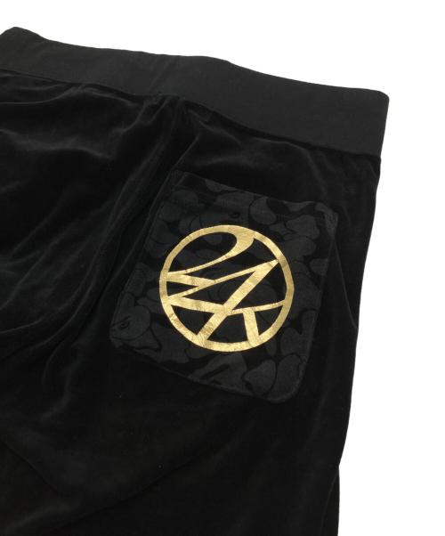 A BATHING APE（アベイシングエイプ）A BATHING APE (アベイシングエイプ) 24karats (トゥエンティーフォーカラッツ) ベロアセットアップ ブラック サイズ:Sの古着・服飾アイテム