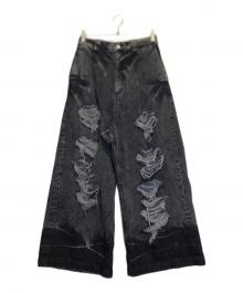 MAISON SPECIAL（メゾンスペシャル）の古着「Destroy Denim Prime-Wide Pants」｜インディゴ