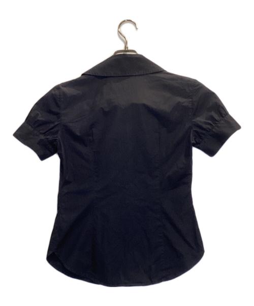 Vivienne Westwood RED LABEL（ヴィヴィアンウエストウッドレッドレーベル）Vivienne Westwood RED LABEL (ヴィヴィアンウエストウッドレッドレーベル) アシンメトリー半袖シャツブラウス ネイビー サイズ:1の古着・服飾アイテム