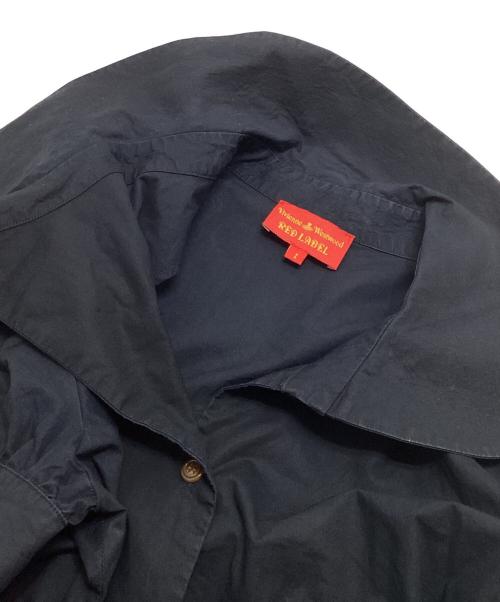 Vivienne Westwood RED LABEL（ヴィヴィアンウエストウッドレッドレーベル）Vivienne Westwood RED LABEL (ヴィヴィアンウエストウッドレッドレーベル) アシンメトリー半袖シャツブラウス ネイビー サイズ:1の古着・服飾アイテム