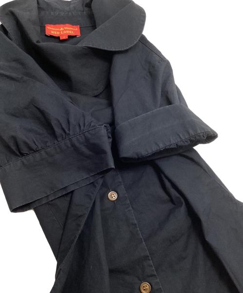Vivienne Westwood RED LABEL（ヴィヴィアンウエストウッドレッドレーベル）Vivienne Westwood RED LABEL (ヴィヴィアンウエストウッドレッドレーベル) アシンメトリー半袖シャツブラウス ネイビー サイズ:1の古着・服飾アイテム
