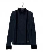 DOLCE & GABBANAドルチェ＆ガッバーナ）の古着「ベロア切替ポロシャツ」｜ブラック