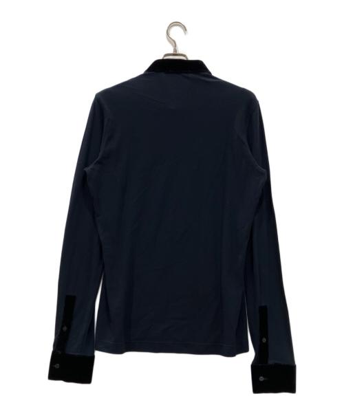 DOLCE & GABBANA（ドルチェ＆ガッバーナ）DOLCE & GABBANA (ドルチェ＆ガッバーナ) ベロア切替ポロシャツ ブラック サイズ:50(L〜XL相当)の古着・服飾アイテム