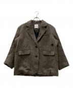 CLANEクラネ）の古着「MIX SHAGGY OVER TAILORED JACKET」｜ブラウン
