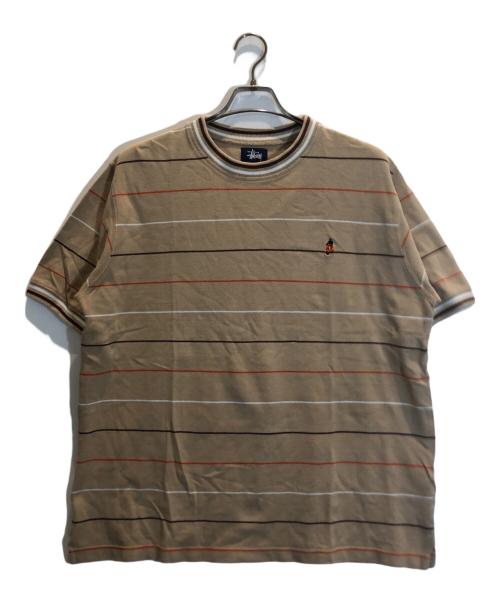 stussy（ステューシー）stussy (ステューシー) ボーダーTシャツ ブラウン サイズ:Mの古着・服飾アイテム
