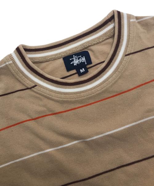 stussy（ステューシー）stussy (ステューシー) ボーダーTシャツ ブラウン サイズ:Mの古着・服飾アイテム