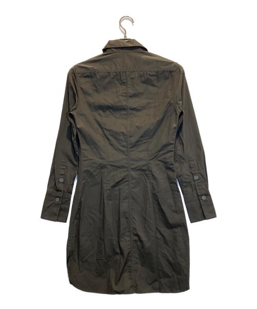 maison kitsune（メゾンキツネ）maison kitsune (メゾンキツネ) シャツワンピース カーキ サイズ:34の古着・服飾アイテム