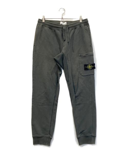 STONE ISLAND（ストーンアイランド）STONE ISLAND (ストーンアイランド) コットンスウェットシャーリングテーパードパンツ カーキ サイズ:Lの古着・服飾アイテム