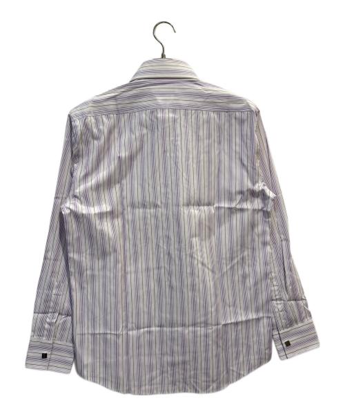 HERMES（エルメス）HERMES (エルメス) ストライプシャツ パープル サイズ:16 未使用品の古着・服飾アイテム