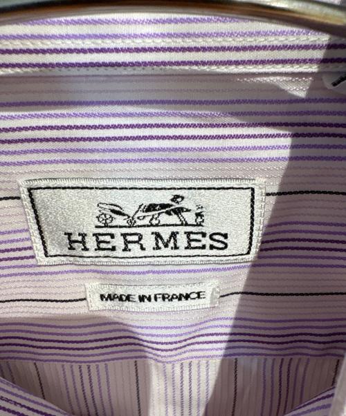 HERMES（エルメス）HERMES (エルメス) ストライプシャツ パープル サイズ:16 未使用品の古着・服飾アイテム