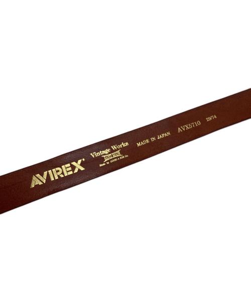 AVIREX（アヴィレックス）AVIREX (アヴィレックス) VINTAGE WORKS (ヴィンテージワークス) レザーベルト バーガンディー サイズ:29/74の古着・服飾アイテム